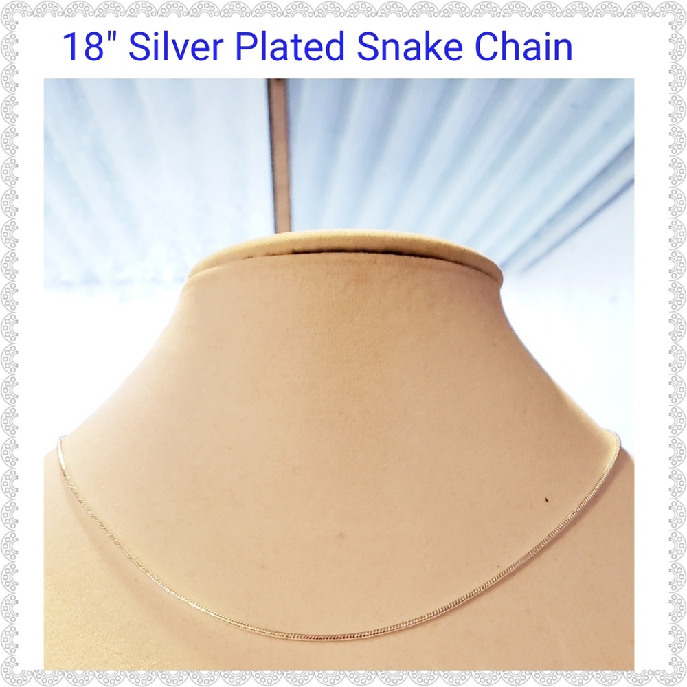 New 18" Silver Plated 2mm Snake Chain 2mm Width